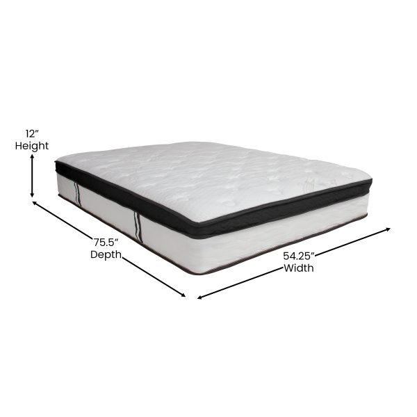12 Inch CertiPUR-US Certified Memory Foam Pocket Spring Mattress, Mattress in a Box