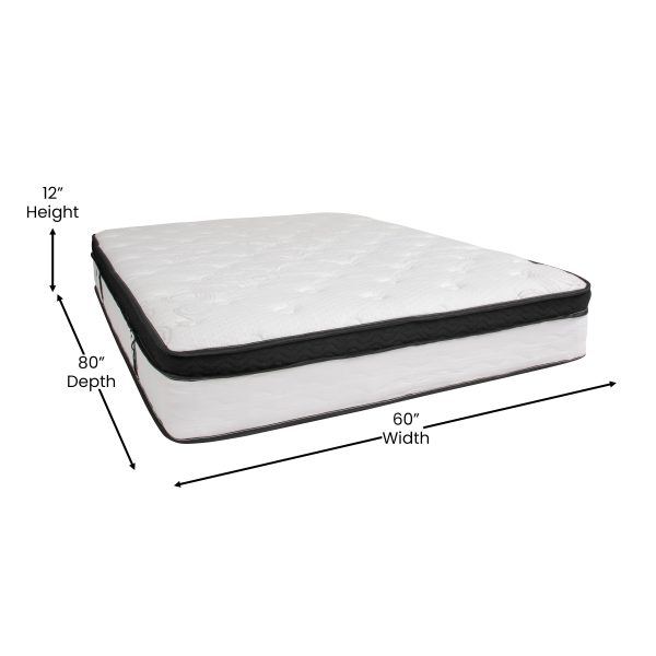 12 Inch CertiPUR-US Certified Memory Foam Pocket Spring Mattress, Mattress in a Box