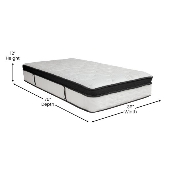 12 Inch CertiPUR-US Certified Memory Foam Pocket Spring Mattress, Mattress in a Box
