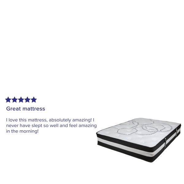 12 Inch CertiPUR-US Certified Hybrid Pocket Spring Mattress, Mattress in a Box - Premium Mattress