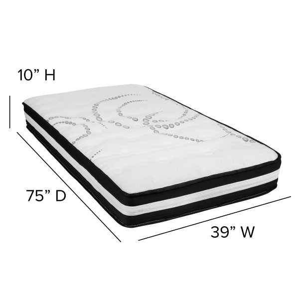 10 Mattress & 2 Gel Memory Foam Topper Bundle Set