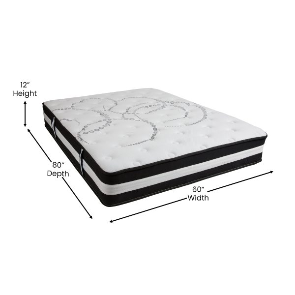 12 Inch CertiPUR-US Certified Hybrid Pocket Spring Mattress, Mattress in a Box - Premium Mattress