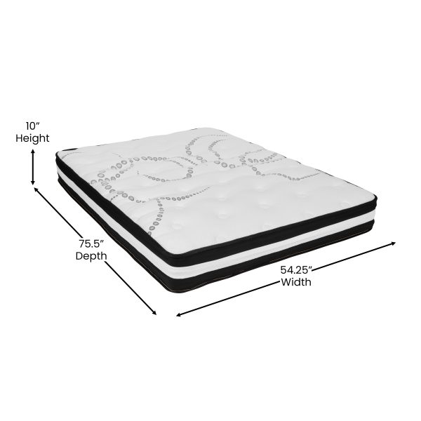 10 Inch CertiPUR-US Certified Hybrid Pocket Spring Mattress, Mattress in a Box - Premium Mattress