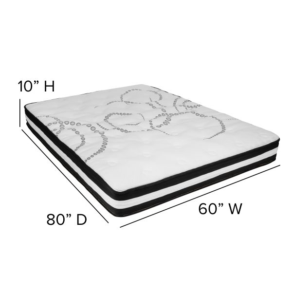 10 Mattress & 2 Gel Memory Foam Topper Bundle Set