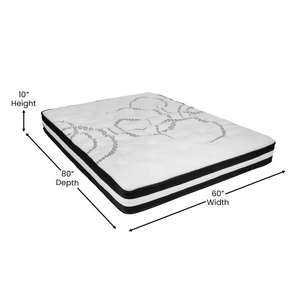 10 Inch CertiPUR-US Certified Hybrid Pocket Spring Mattress, Mattress in a Box - Premium Mattress