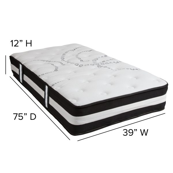 12 Mattress & 2 Gel Memory Foam Topper Bundle Set