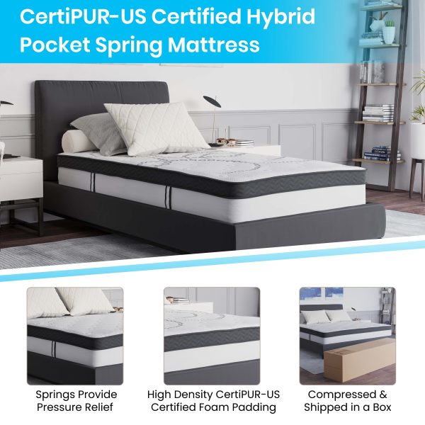 10 Inch CertiPUR-US Certified Hybrid Pocket Spring Mattress, Mattress in a Box - Premium Mattress