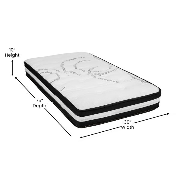 10 Inch CertiPUR-US Certified Hybrid Pocket Spring Mattress, Mattress in a Box - Premium Mattress