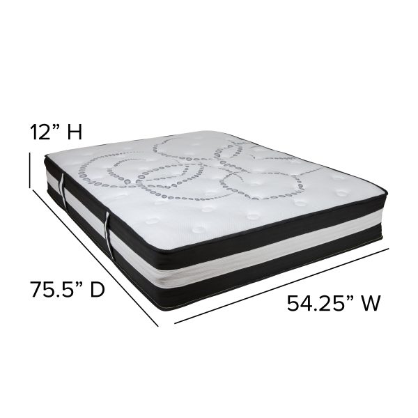 12 Mattress & 2 Gel Memory Foam Topper Bundle Set