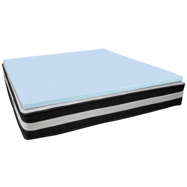 12 Mattress & 2 Gel Memory Foam Topper Bundle Set