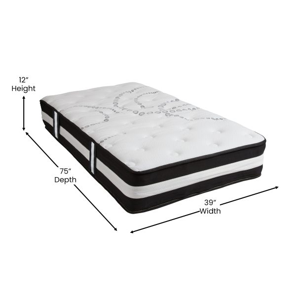 12 Inch CertiPUR-US Certified Hybrid Pocket Spring Mattress, Mattress in a Box - Premium Mattress