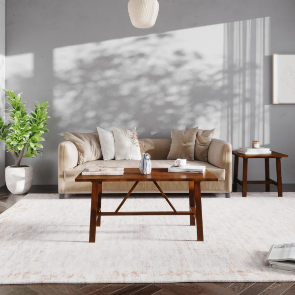 Saul Solid Wood Farmhouse Trestle Coffee Table