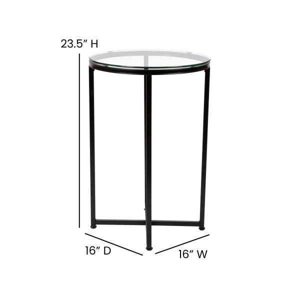 Glass Living Room Coffee Table with Crisscross Metal Frame