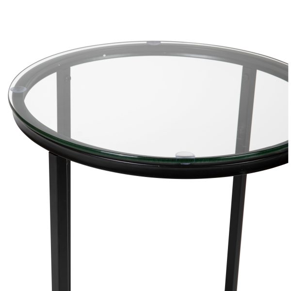 Glass Living Room Coffee Table with Crisscross Metal Frame