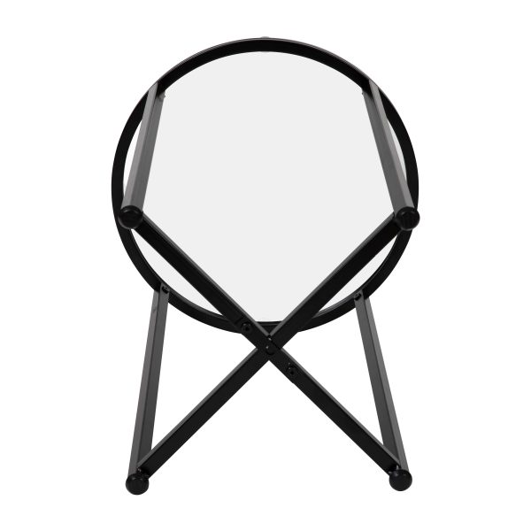 Glass Living Room Coffee Table with Crisscross Metal Frame