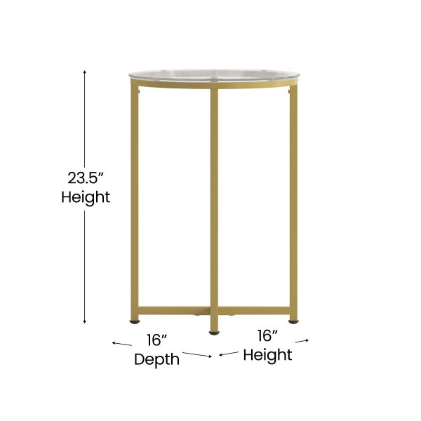 Glass Living Room Coffee Table with Crisscross Metal Frame