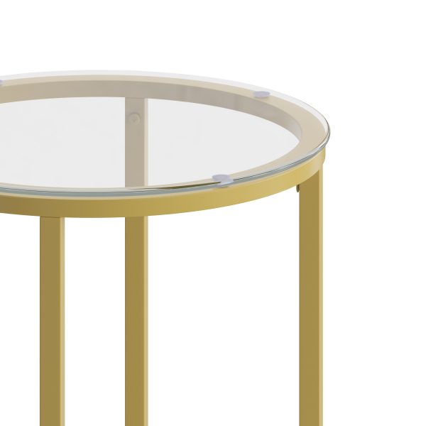 Glass Living Room Coffee Table with Crisscross Metal Frame