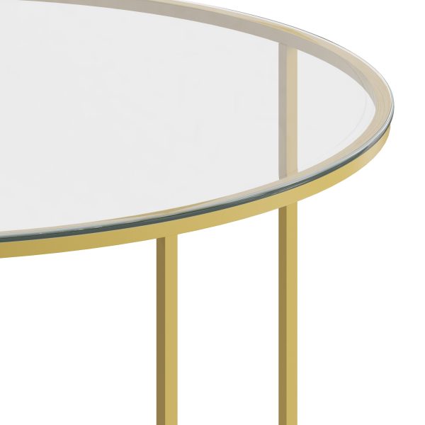Glass Living Room Coffee Table with Crisscross Metal Frame