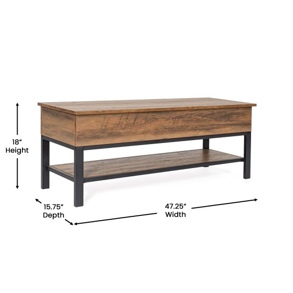 Marella Farmhouse Entryway Bench with Hinged Lift Top Seat
