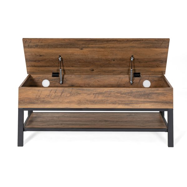 Marella Farmhouse Entryway Bench with Hinged Lift Top Seat