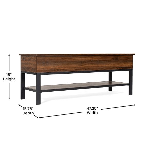 Marella Farmhouse Entryway Bench with Hinged Lift Top Seat